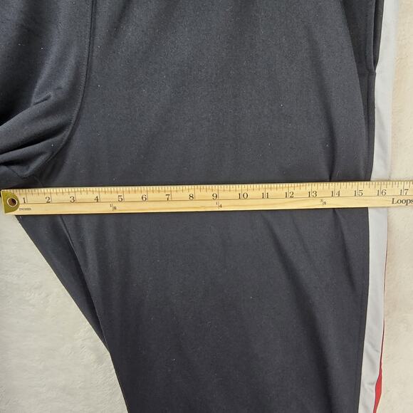 Vintage Nike Track Sweatpants Mens XL Black Baggy Loose Fit Silver Tag Striped - Picture 13 of 13